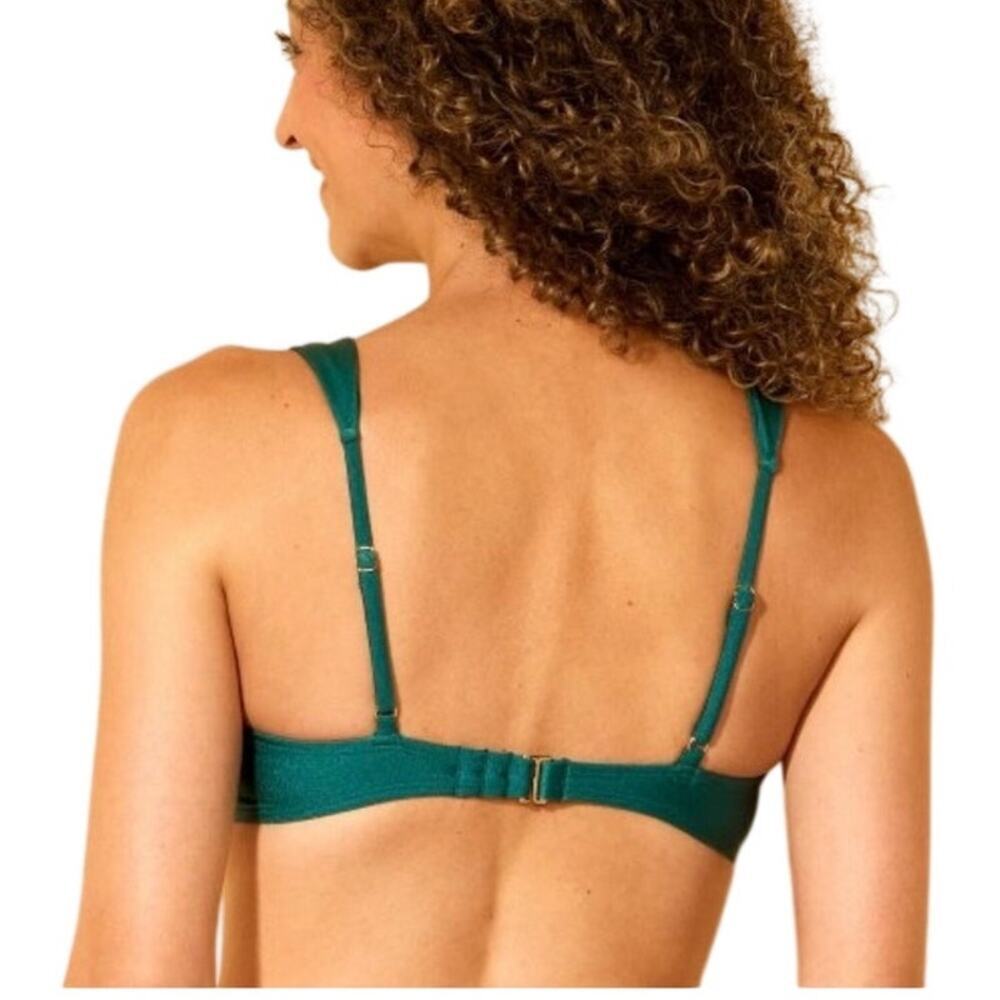 Wild Fable Women's High Shine Center Shell Bralette Teal Green Bikini Top Sz. S - Picture 2 of 10